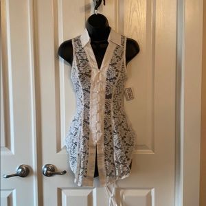 Lace blouse with corset style lace up in the back